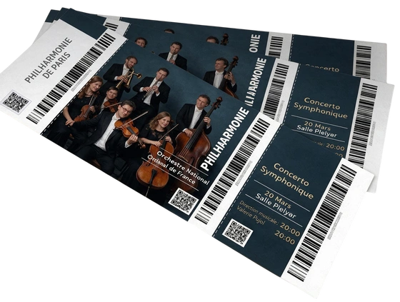 tickets personnalisés avec code-barres et QR code