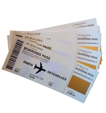 Tickets avec zone a gratter