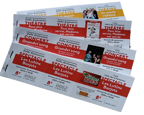 Billets d’entrée et tickets numérotés prédécoupés