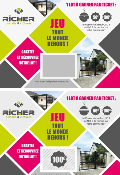  nos tickets à gratter entièrement personnalisables pas cher