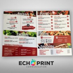 dépliant menu restaurant