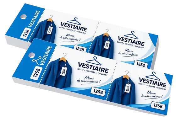 Tickets de vestiaire personnalisés et numérotés