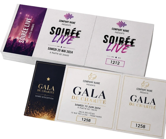 Billets personnalisés non reliés 