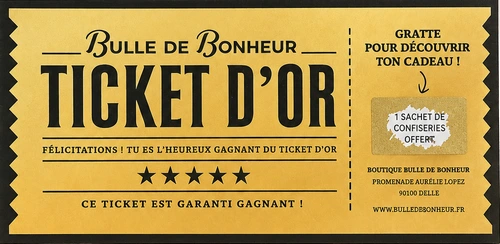 Tickets et cartes personnalisés avec zone à gratter